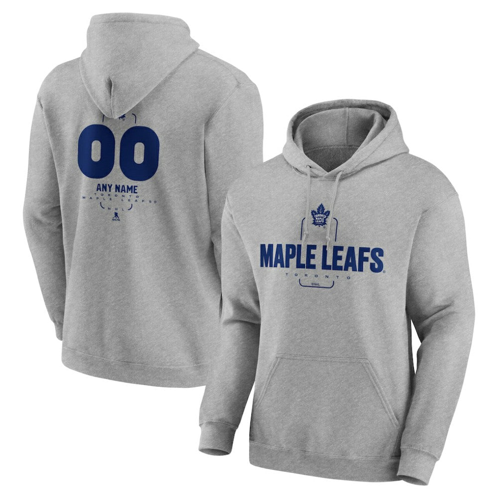 Toronto Maple Leafs Personalized Name & Number Midfielder Pullover Hoodie - Gray | US 202447089
