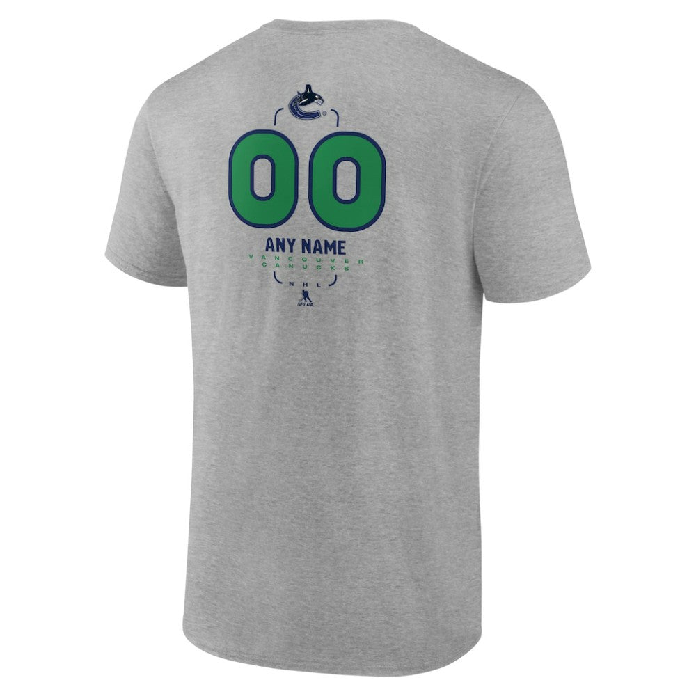 Vancouver Canucks Personalized Name & Number Midfielder T-Shirt - Gray | US 202447095