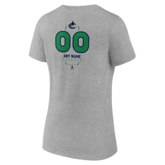 Vancouver Canucks Women's Personalized Name & Number Midfielder V-Neck T-Shirt - Gray | US 202447097