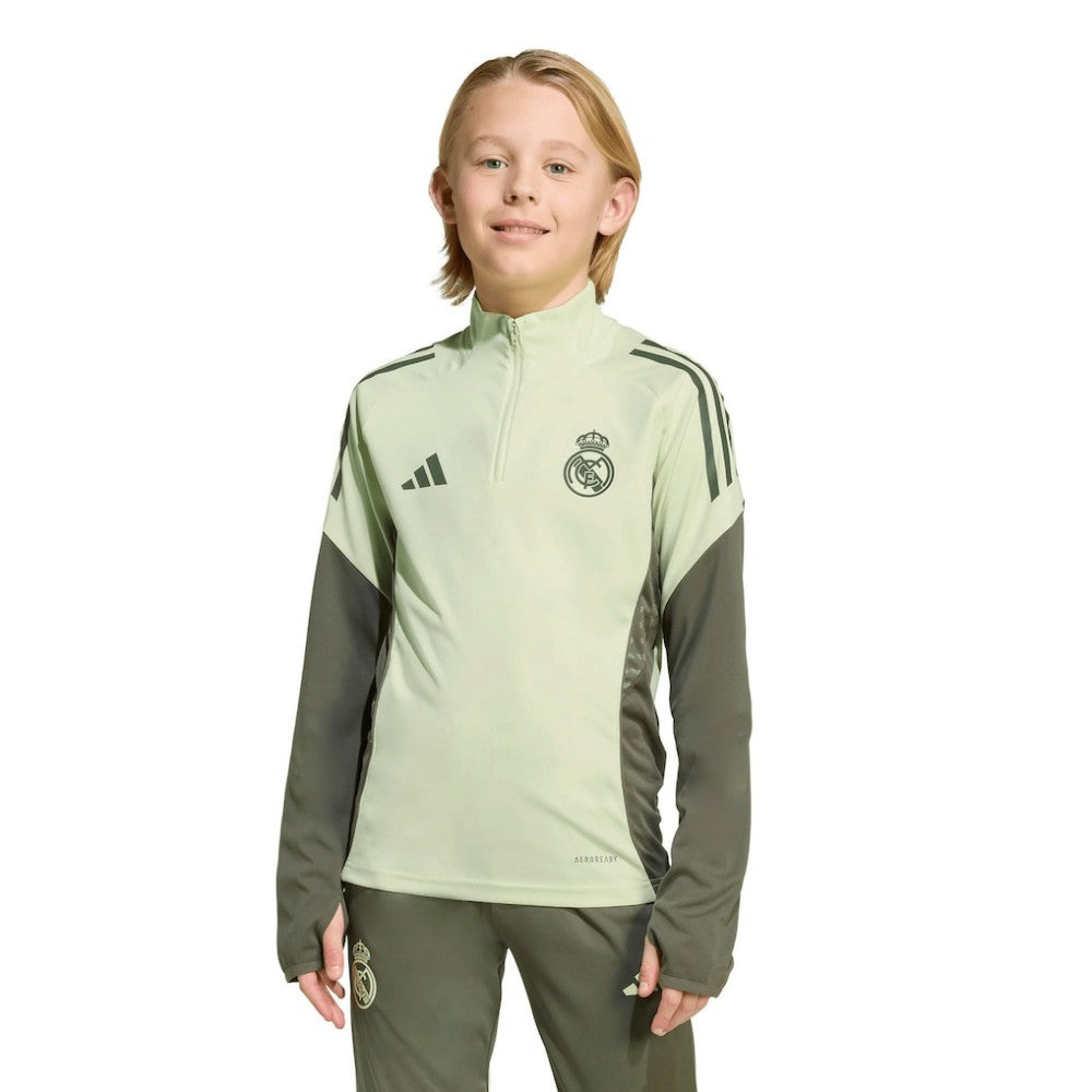 Real Madrid Youth 2025/26 Training AEROREADY Quarter-Zip Pullover Green - Adidas for sale