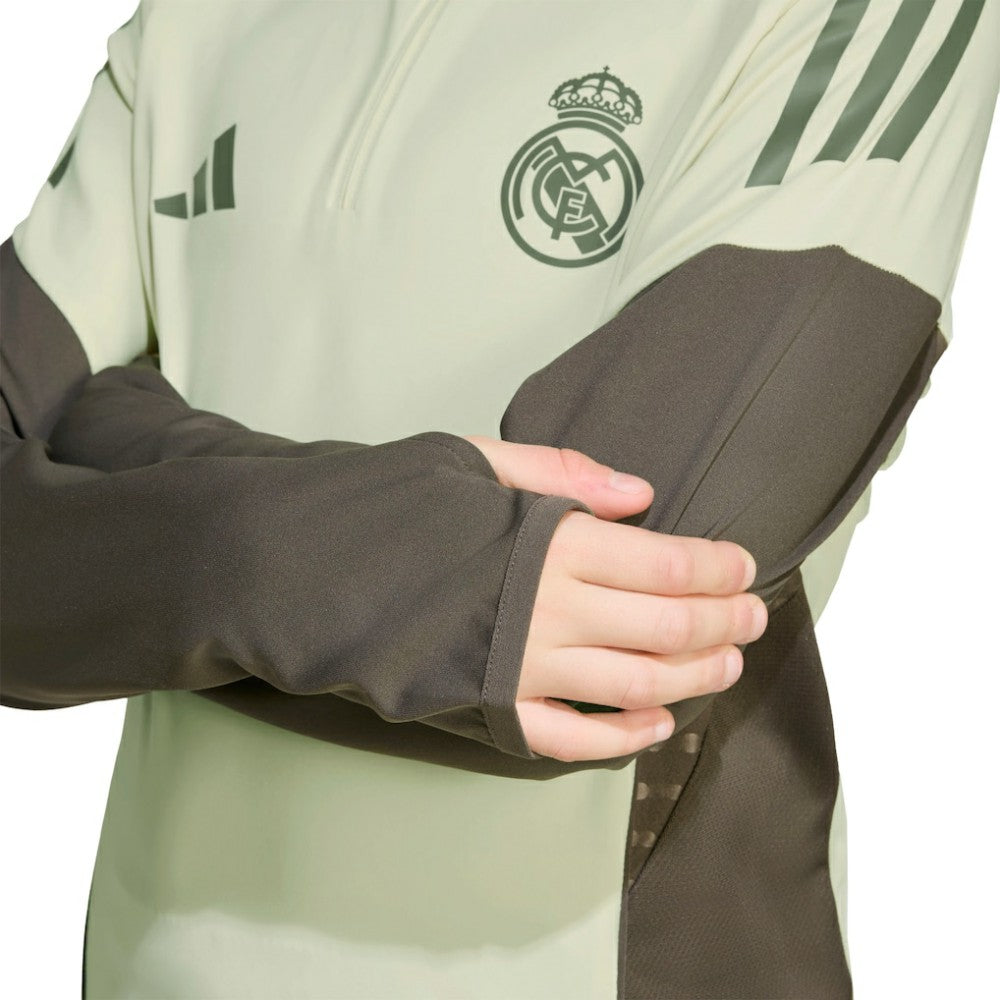 Real Madrid Youth 2025/26 Training AEROREADY Quarter-Zip Pullover Green - Adidas for sale