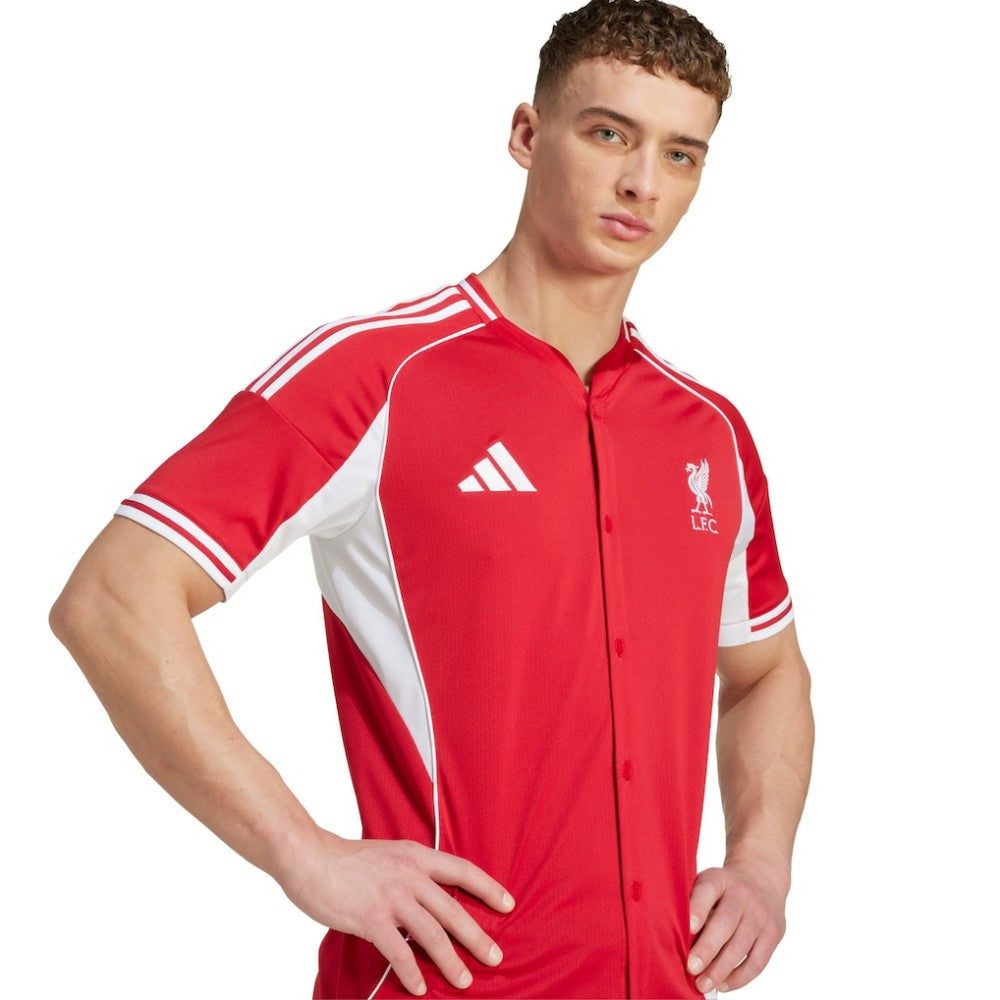 Liverpool Full-Button Baseball Jersey Red - Adidas for sale