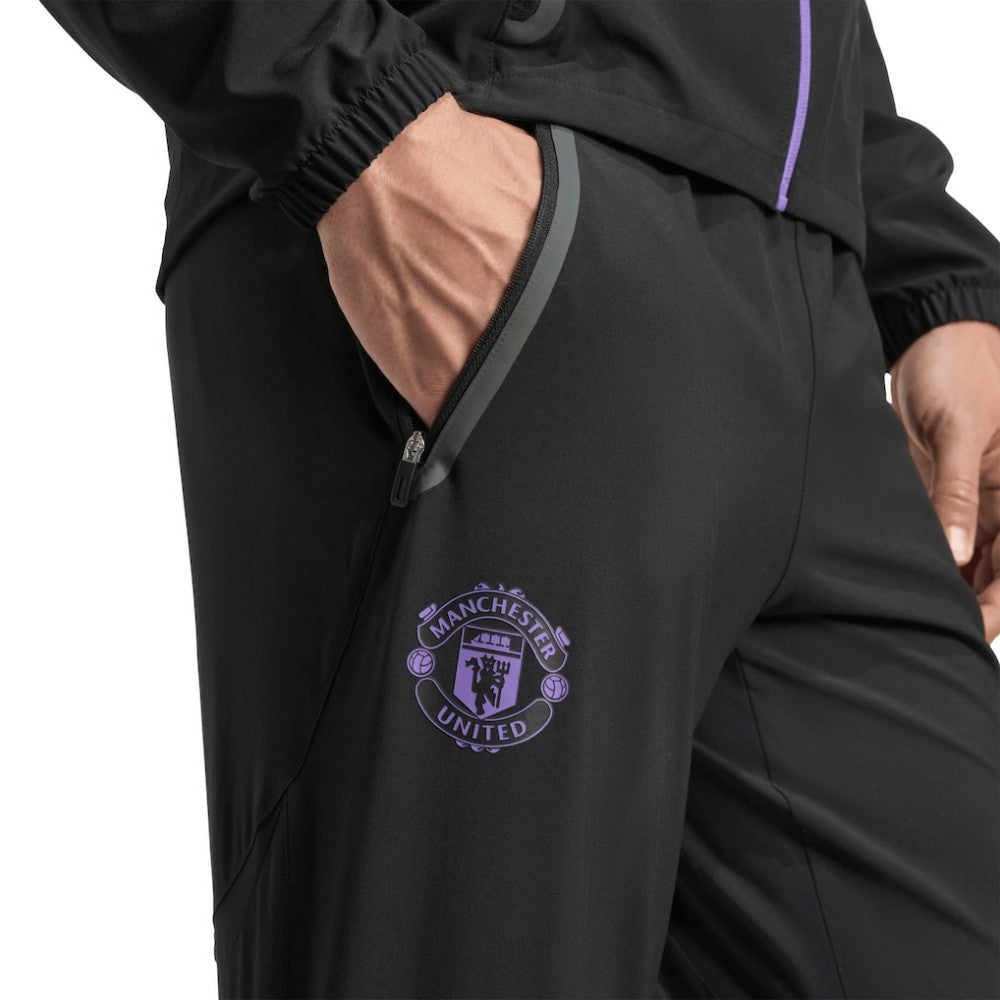 Manchester United 2025/26 Tiro Vis Tech AEROREADY Travel Pants Black - Adidas for sale