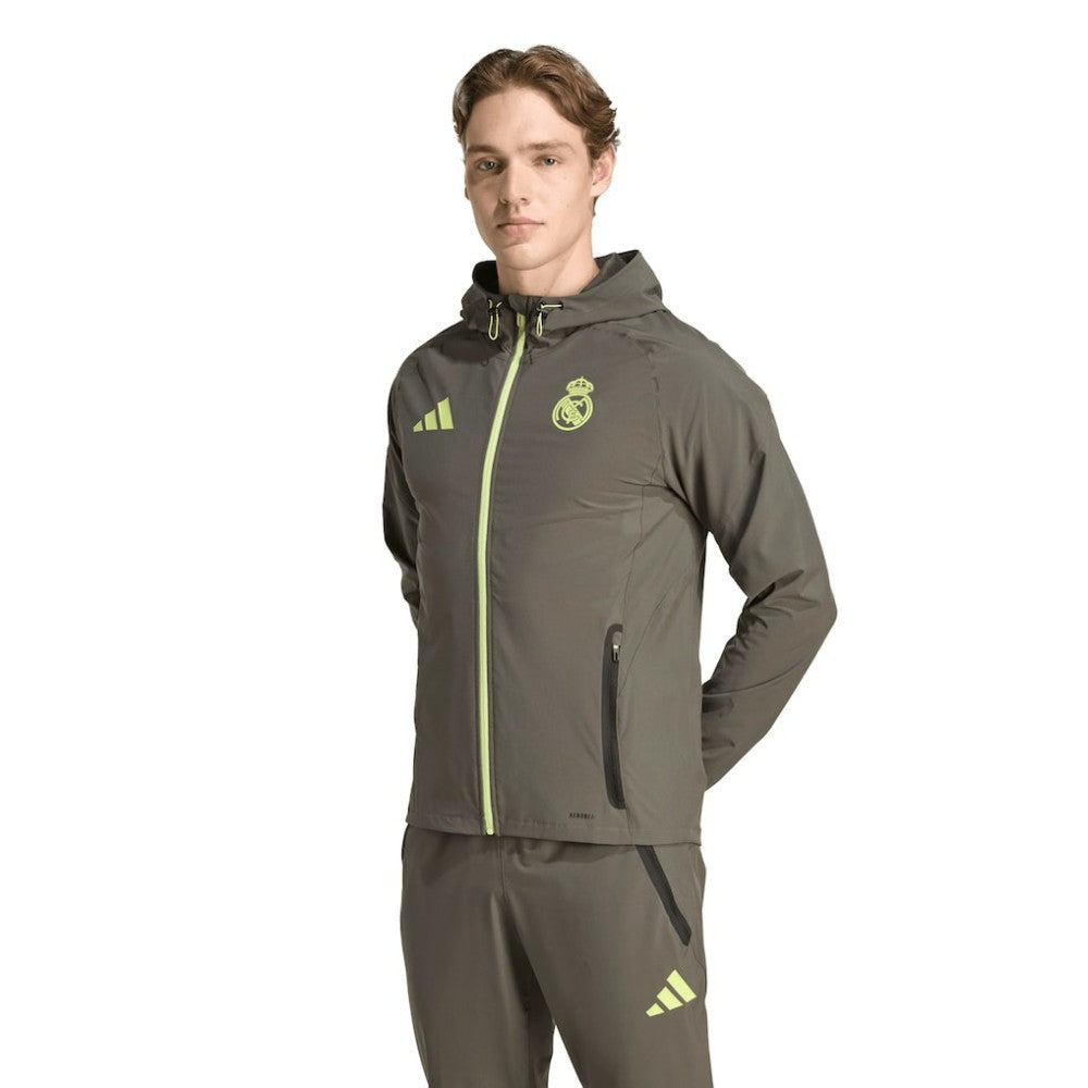 Real Madrid 2025/26 Tiro Vis Tech Travel Jacket Olive - Adidas sale