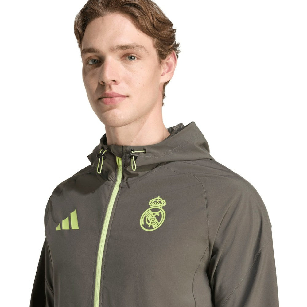 Real Madrid 2025/26 Tiro Vis Tech Travel Jacket Olive - Adidas sale