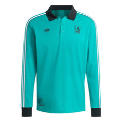 Liverpool Terrace Icons Long Sleeve Polo Green - Adidas on sale