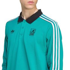 Liverpool Terrace Icons Long Sleeve Polo Green - Adidas on sale