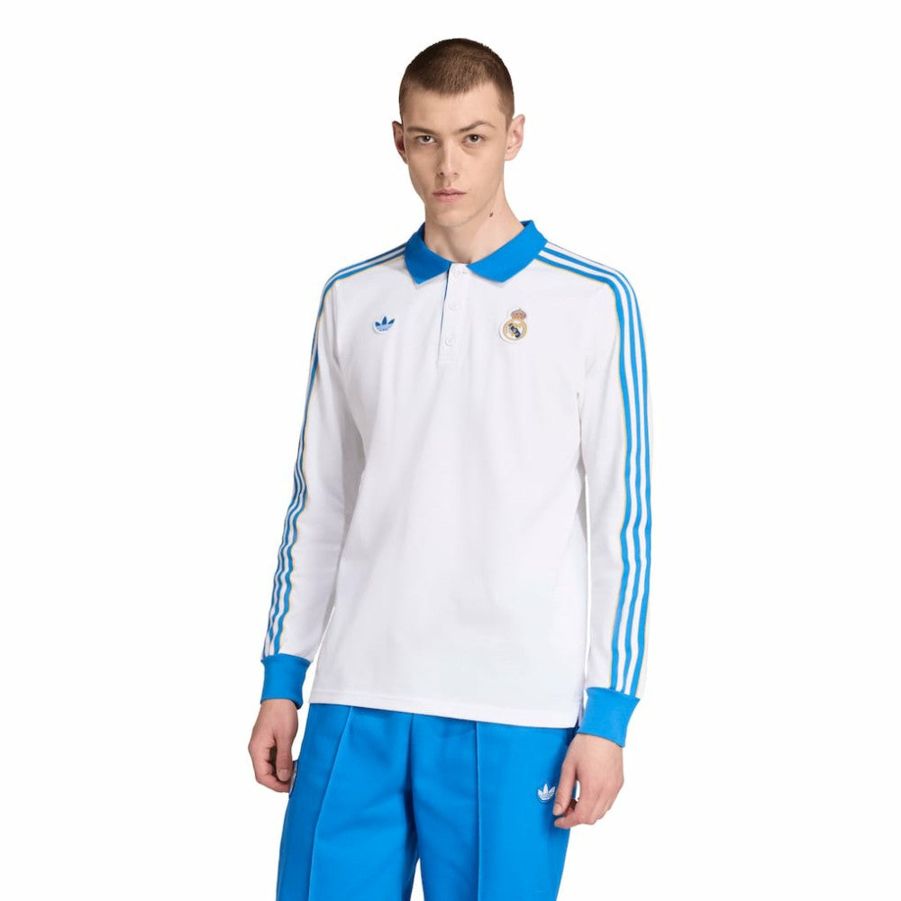 Real Madrid Terrace Icons Long Sleeve Polo White - Adidas discount