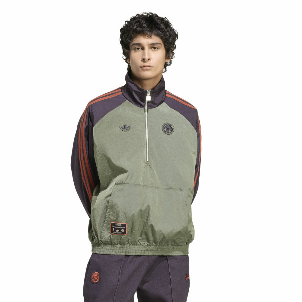 Bayern Munich Terrace Icons Half-Zip Jacket Green - Adidas for sale