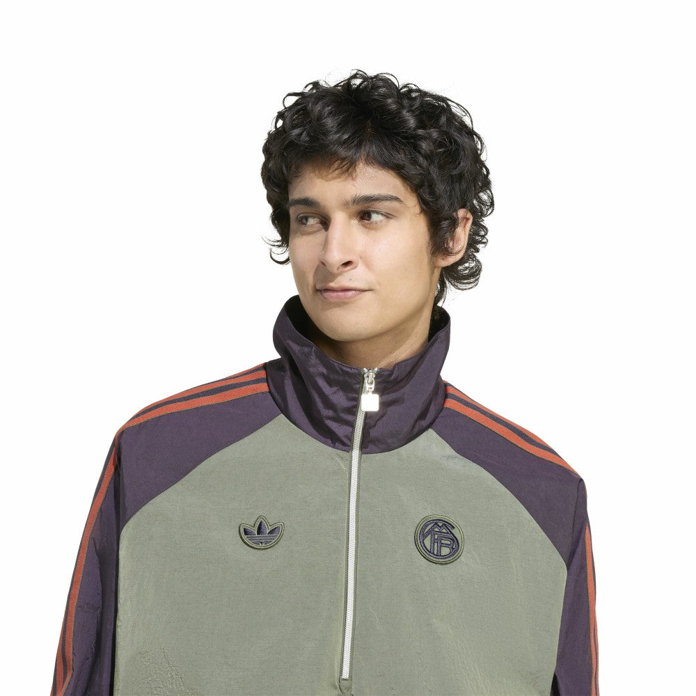 Bayern Munich Terrace Icons Half-Zip Jacket Green - Adidas for sale