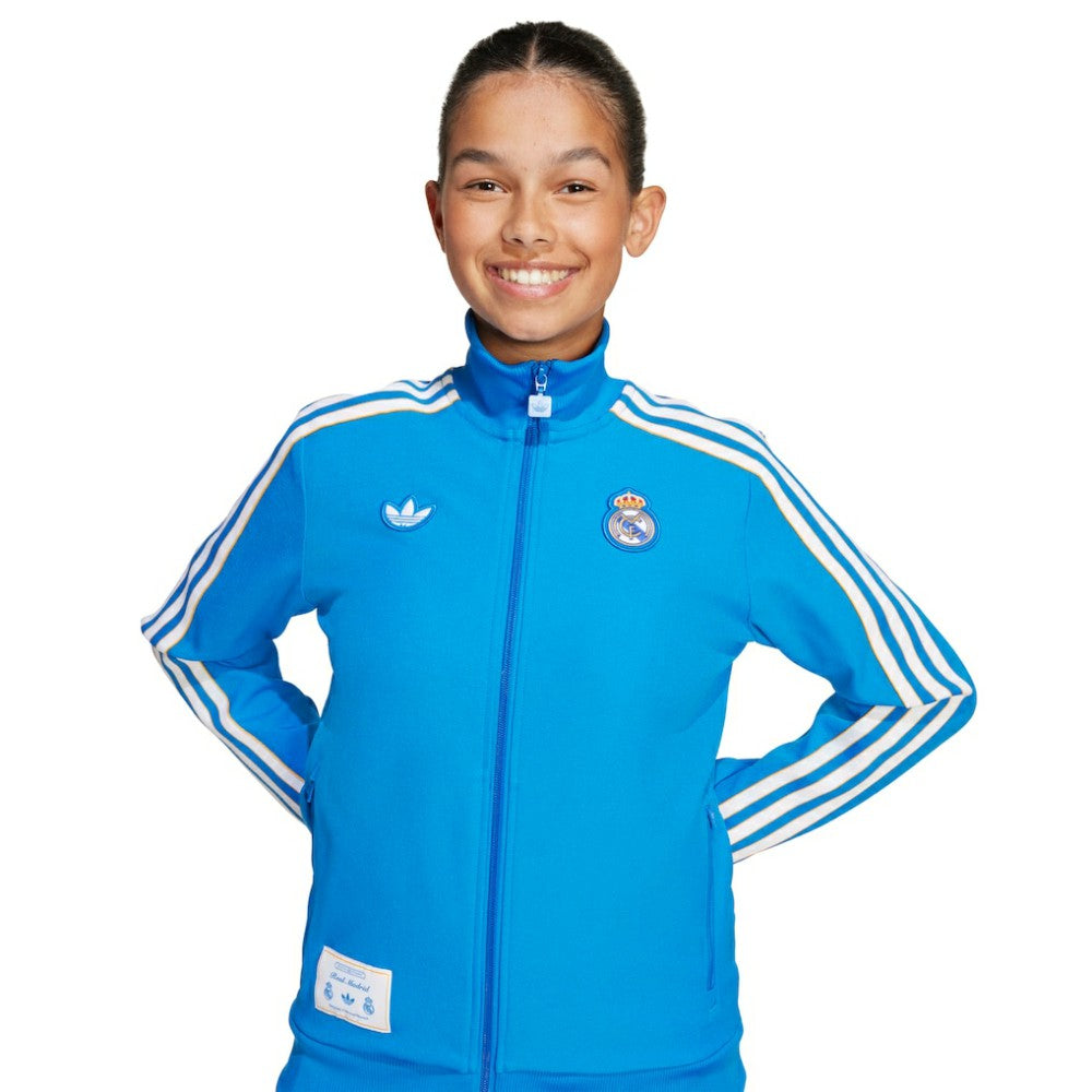 Real Madrid Youth Terrace Icons Full-Zip Track Jacket Blue - Adidas for sale