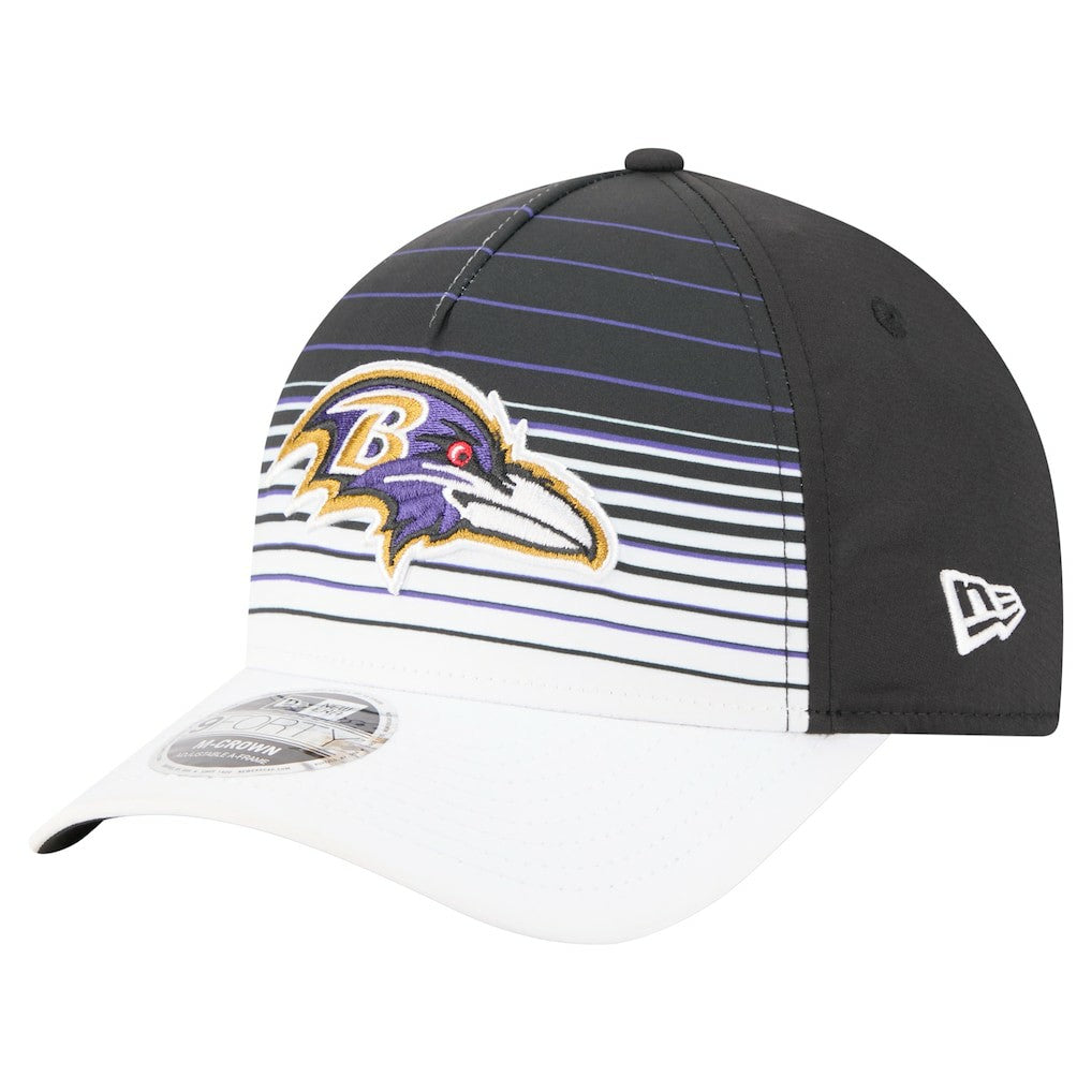 Baltimore Ravens New Era Adventure Gradient 9FORTY M-Crown A-Frame Adjustable Hat - White/Black Hats