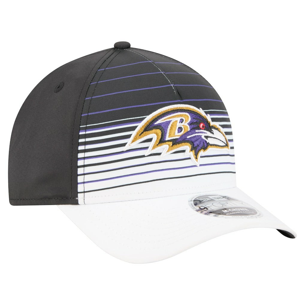 Baltimore Ravens New Era Adventure Gradient 9FORTY M-Crown A-Frame Adjustable Hat - White/Black Hats