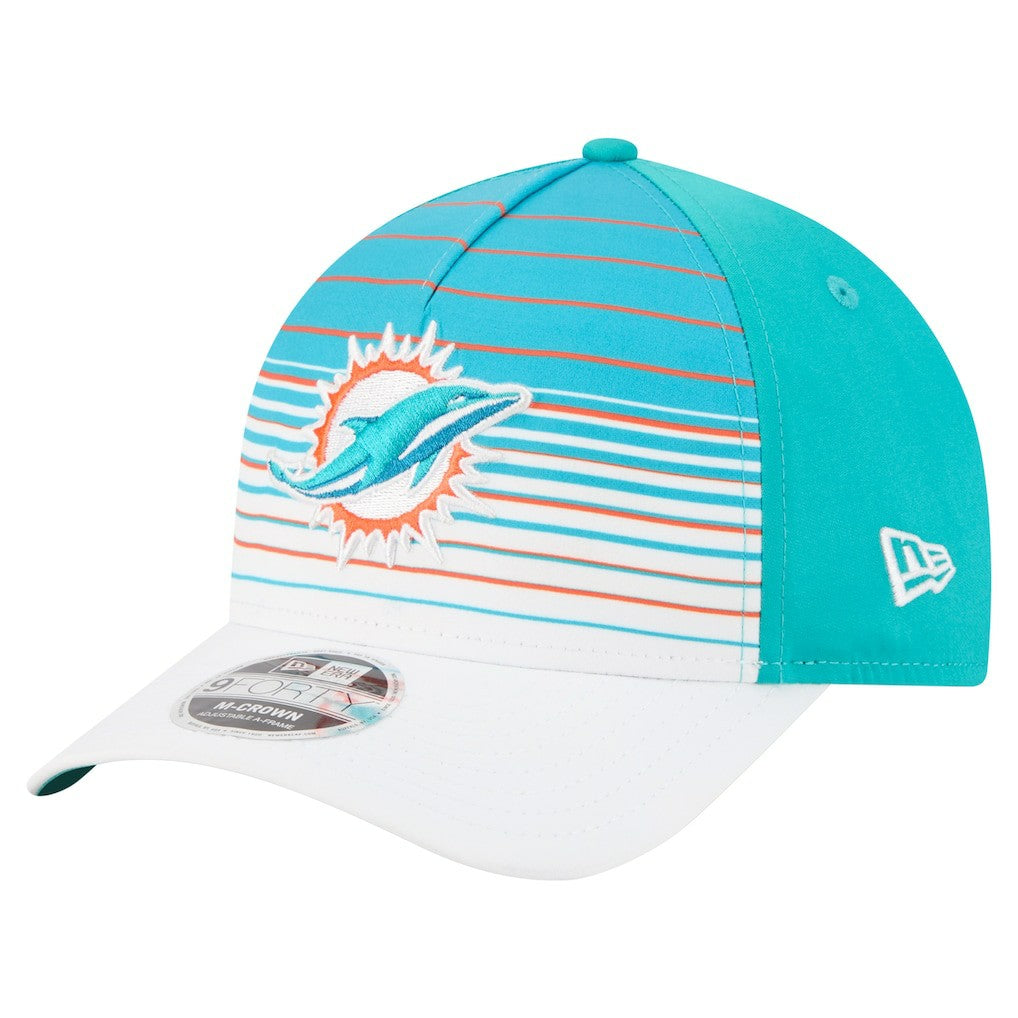 Miami Dolphins New Era Adventure Gradient 9FORTY M-Crown A-Frame Adjustable Hat - White/Aqua Hats