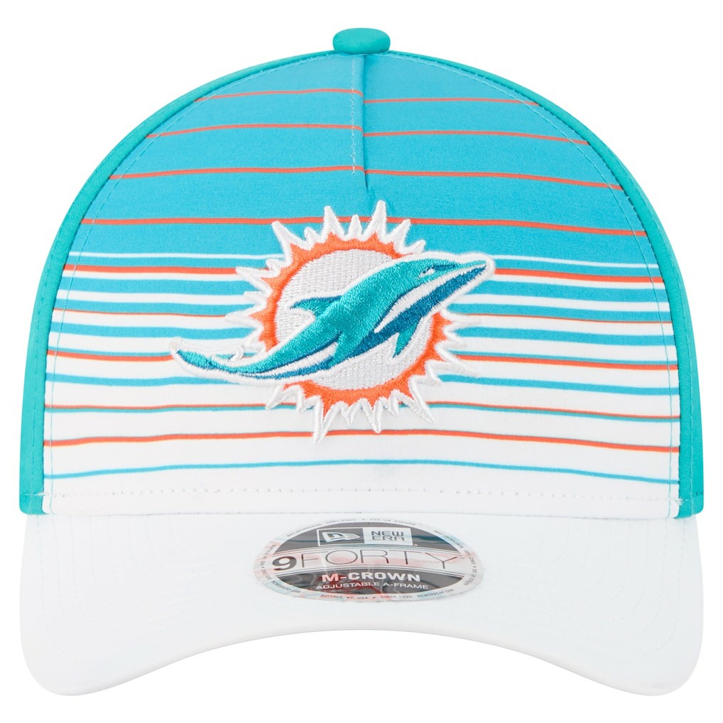 Miami Dolphins New Era Adventure Gradient 9FORTY M-Crown A-Frame Adjustable Hat - White/Aqua Hats