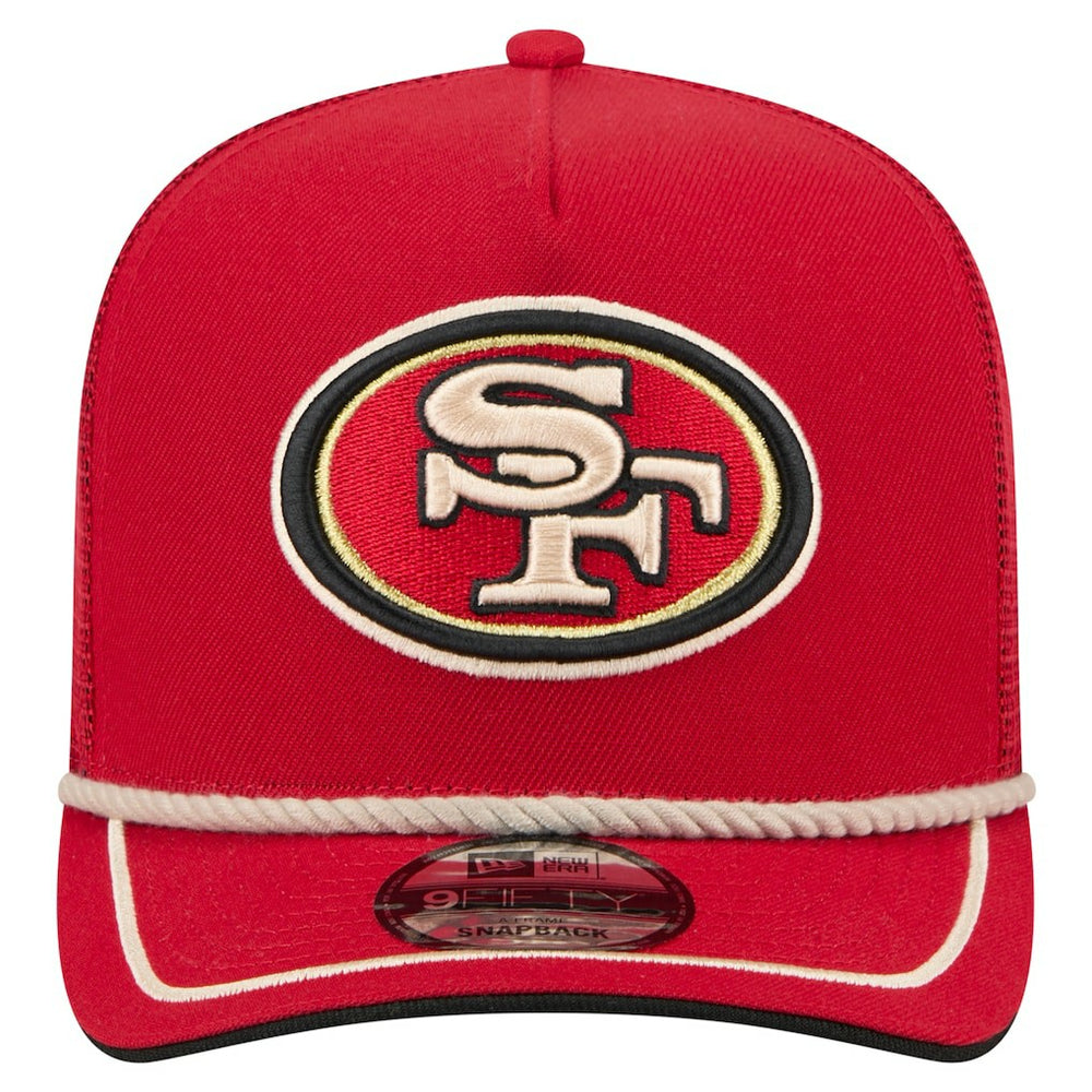 San Francisco 49ers New Era Vintage Team Rope A-Frame Trucker 9FIFTY Snapback Hat - Scarlet Hats