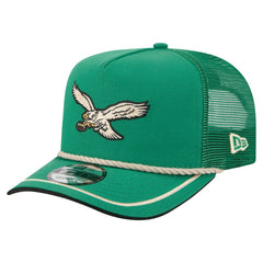 Philadelphia Eagles New Era Vintage Team Rope A-Frame Trucker 9FIFTY Snapback Hat - Kelly Green Hats