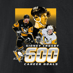 Sidney Crosby Pittsburgh Penguins 600 Career Goals T-Shirt - Black | US 202455748