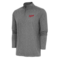 Detroit Red Wings Antigua 2025 NHL Stadium Series Hunk Quarter-Zip Jacket - Heather Black | US 202455762