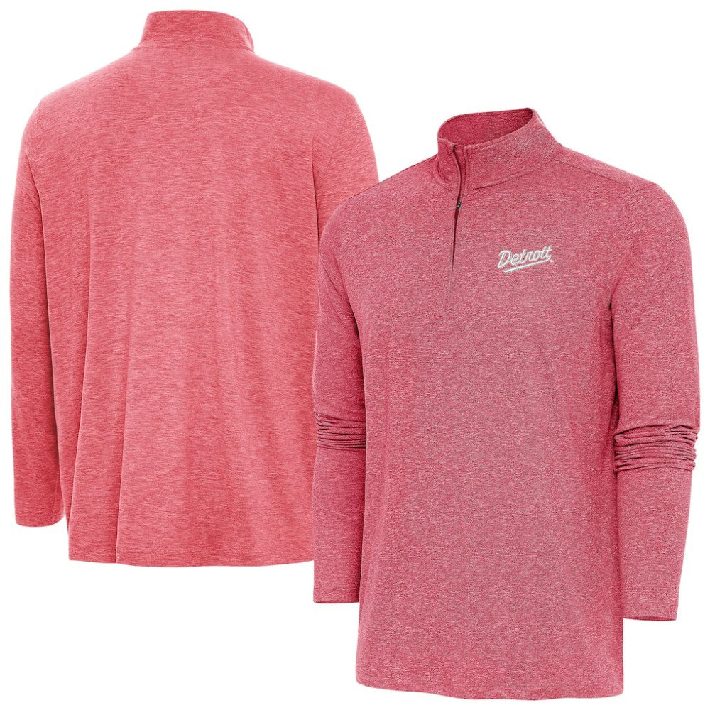 Detroit Red Wings Antigua 2025 NHL Stadium Series Hunk Quarter-Zip Jacket - Heather Red | US 202455765