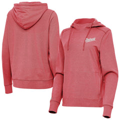 Detroit Red Wings Antigua Women's 2025 NHL Stadium Series Justice Pullover Hoodie - Heather Red | US 202455769