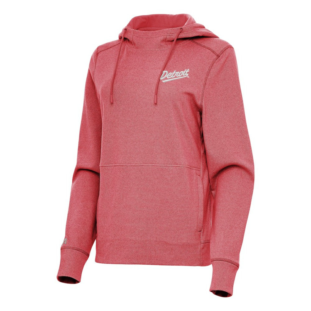 Detroit Red Wings Antigua Women's 2025 NHL Stadium Series Justice Pullover Hoodie - Heather Red | US 202455769