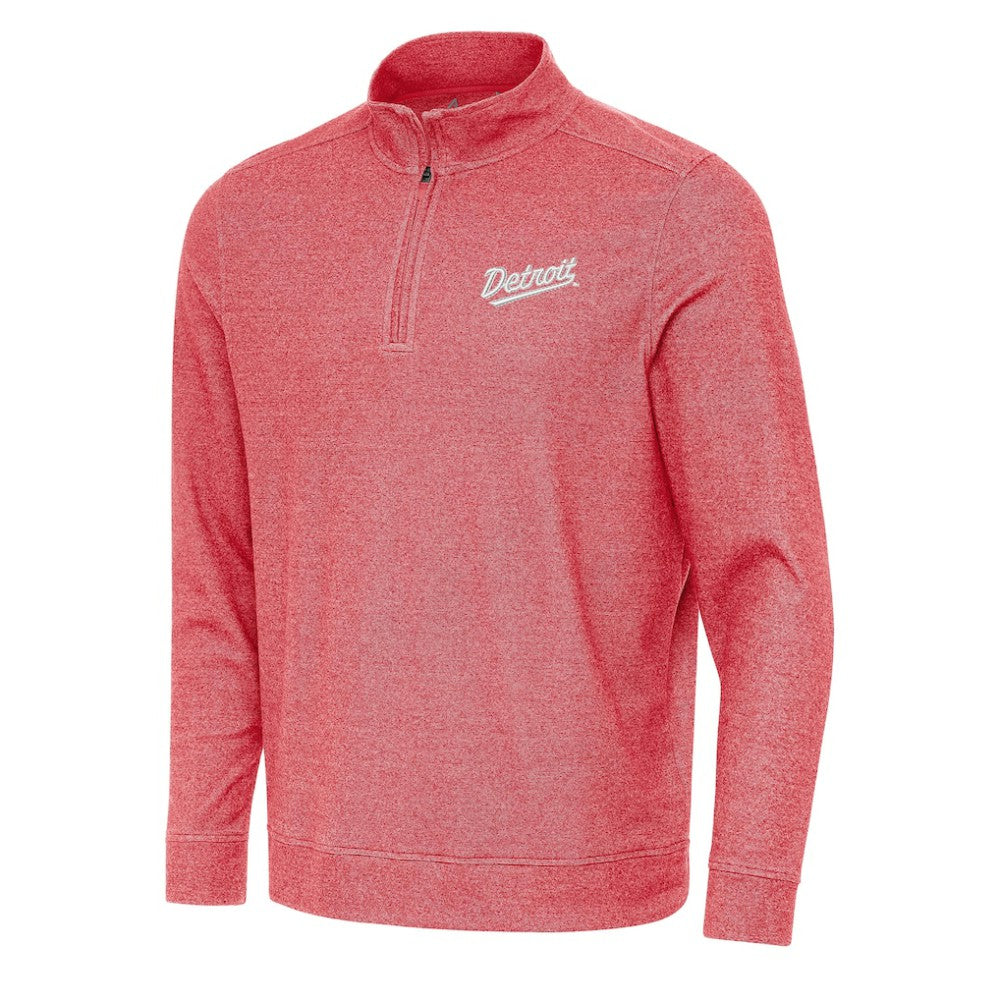 Detroit Red Wings Antigua 2025 NHL Stadium Series Subtle Quarter-Zip Top - Heather Red | US 202455779