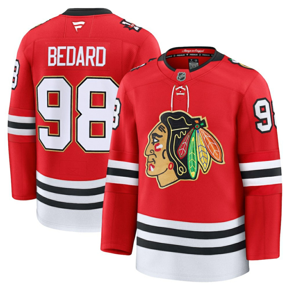 Connor Bedard Chicago Blackhawks Fanatics Centennial Premium Player Jersey - Red | US 202458088