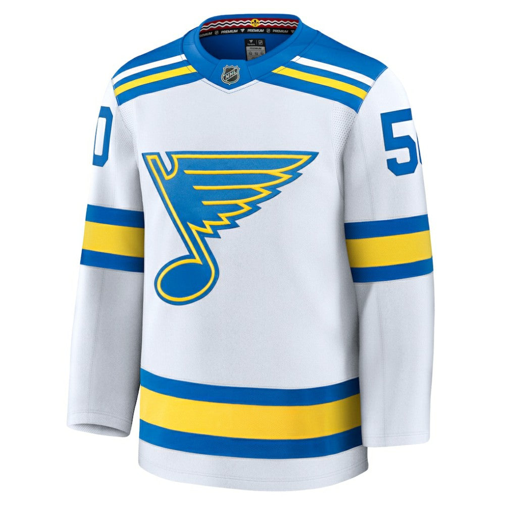 Jordan Binnington St. Louis Blues Fanatics Away Premium Player Jersey - White | US 202458095
