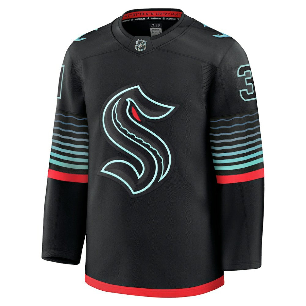 Philipp Grubauer Seattle Kraken Fanatics Alternate Premium Player Jersey - Black | US 202458118