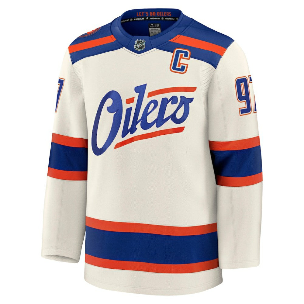 Connor McDavid Edmonton Oilers Fanatics Alternate Premium Jersey - Light Beige | US 202458132