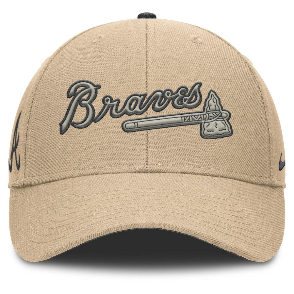 Atlanta Braves Nike Rise Adjustable Hat - Khaki Hats