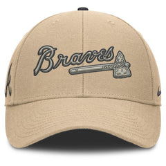 Atlanta Braves Nike Rise Adjustable Hat - Khaki Hats