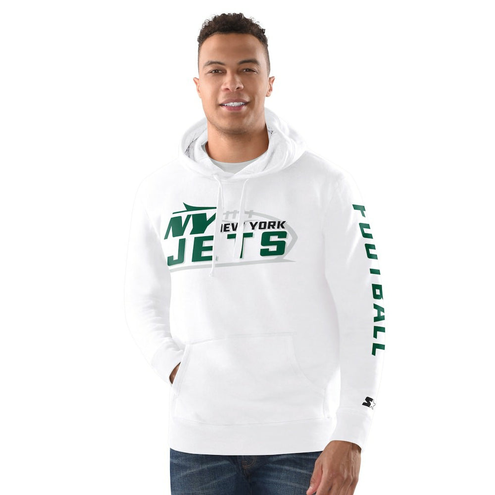 New York Jets Starter Vintage Pullover Hoodie - White Hoodies