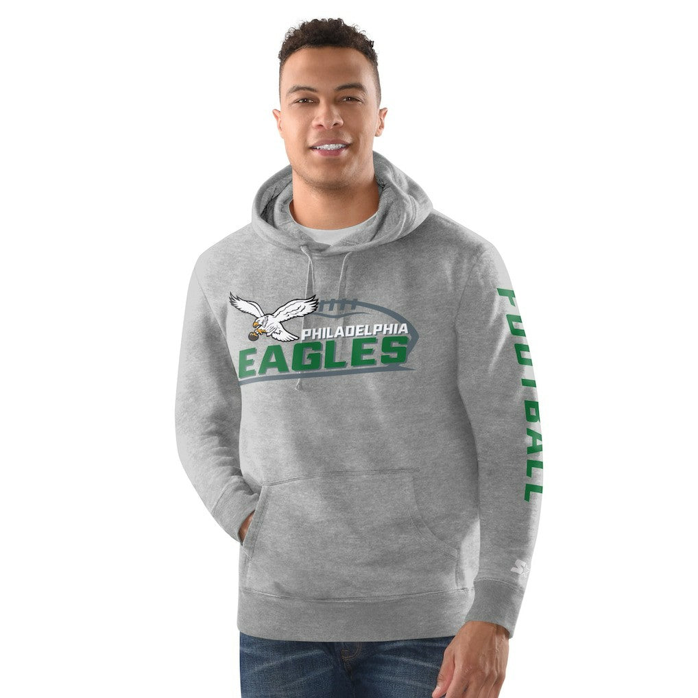 Philadelphia Eagles Starter Vintage Pullover Hoodie - Heather Gray Hoodies