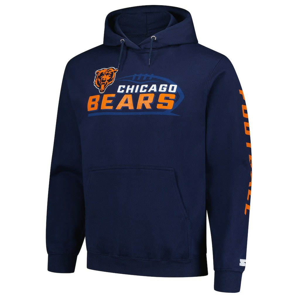 Chicago Bears Starter Vintage Pullover Hoodie - Navy Hoodies