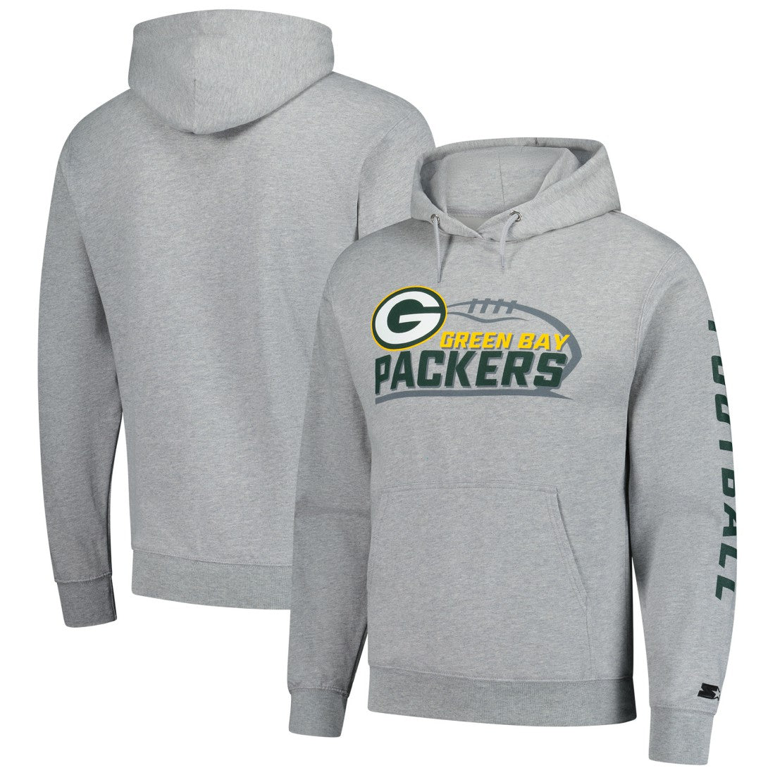 Green Bay Packers Starter Vintage Pullover Hoodie - Heather Gray Hoodies