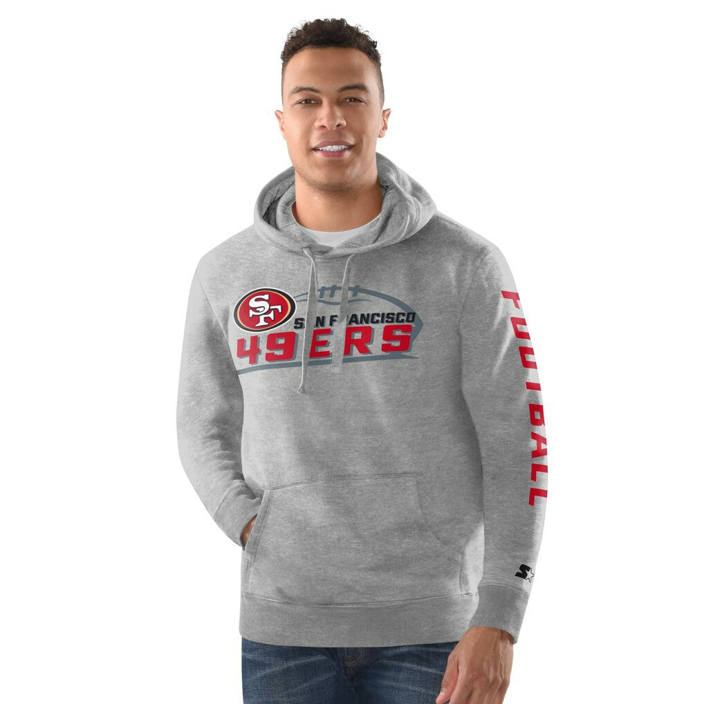 San Francisco 49ers Starter Vintage Pullover Hoodie - Heather Gray Hoodies