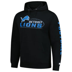 Detroit Lions Starter Vintage Pullover Hoodie - Black Hoodies
