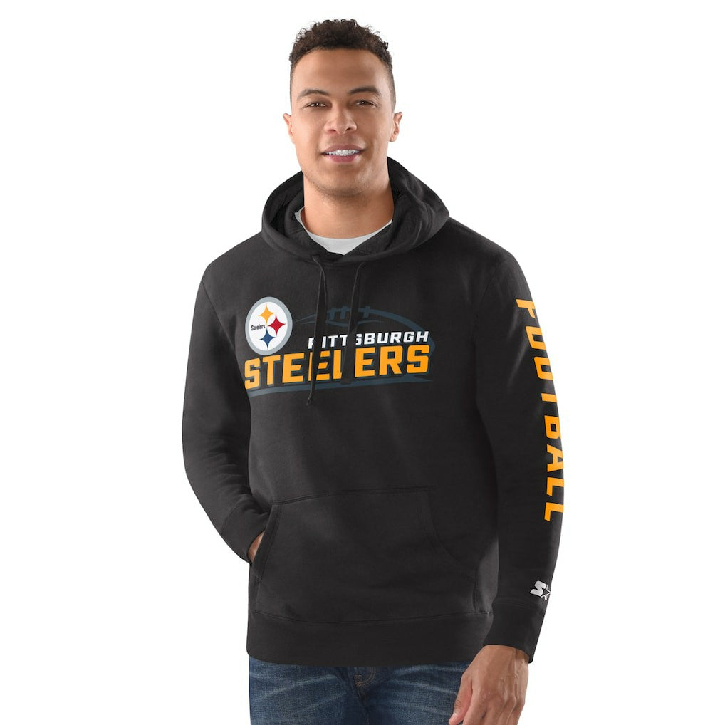 Pittsburgh Steelers Starter Vintage Pullover Hoodie - Heather Gray Hoodies