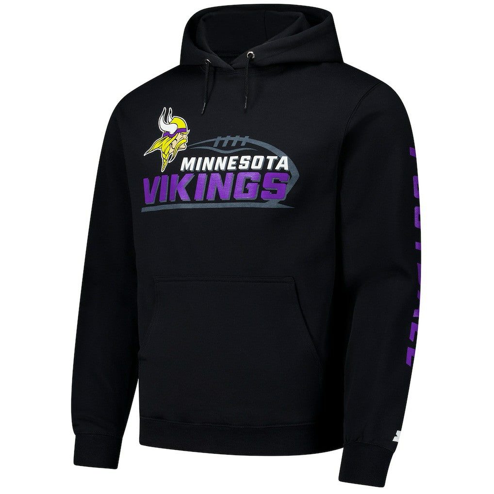 Minnesota Vikings Starter Vintage Pullover Hoodie - Black Hoodies
