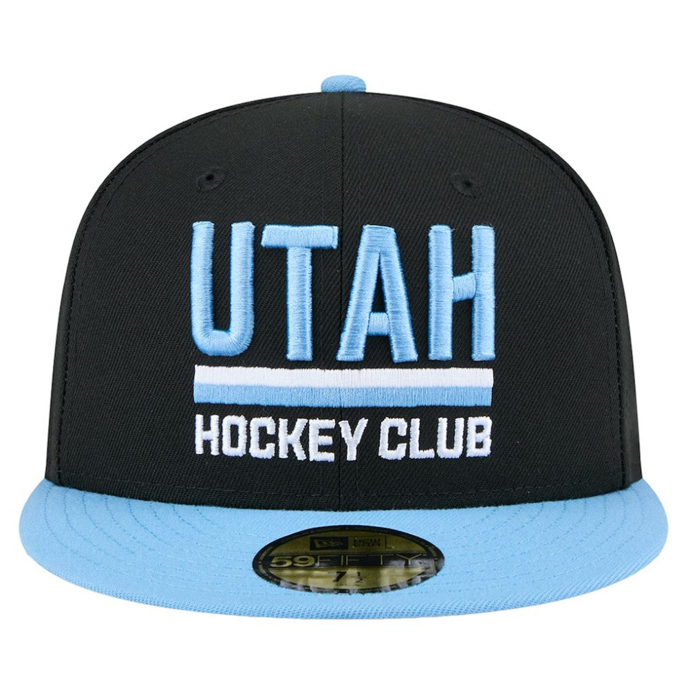 Utah Mammoth New Era Lockup 1st Season 59FIFTY Fitted Hat - Black/Light Blue | US 202459352