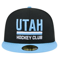 Utah Mammoth New Era Lockup 1st Season 59FIFTY Fitted Hat - Black/Light Blue | US 202459352