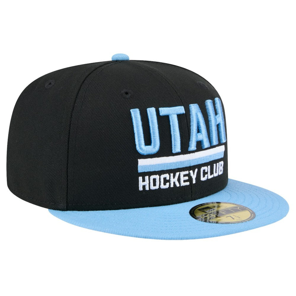 Utah Mammoth New Era Lockup 1st Season 59FIFTY Fitted Hat - Black/Light Blue | US 202459352