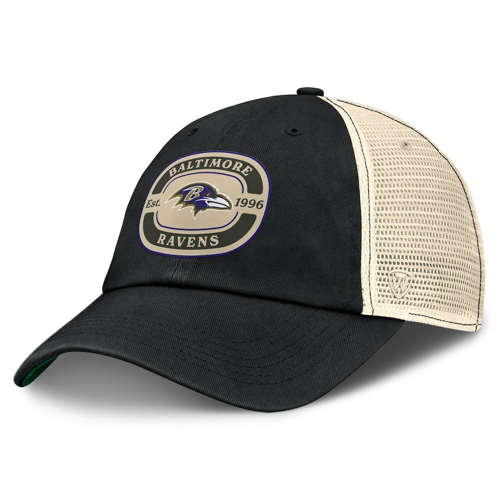 Baltimore Ravens Top of the World Team Patch Adjustable Hat - Black Hats