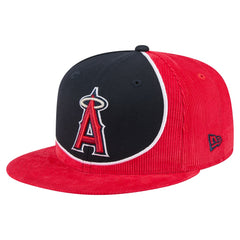 Los Angeles Angels New Era Retro Split Corduroy Snapback Hat - Red/Navy Hats