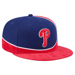 Philadelphia Phillies New Era Retro Split Corduroy Snapback Hat - Red/Royal Hats
