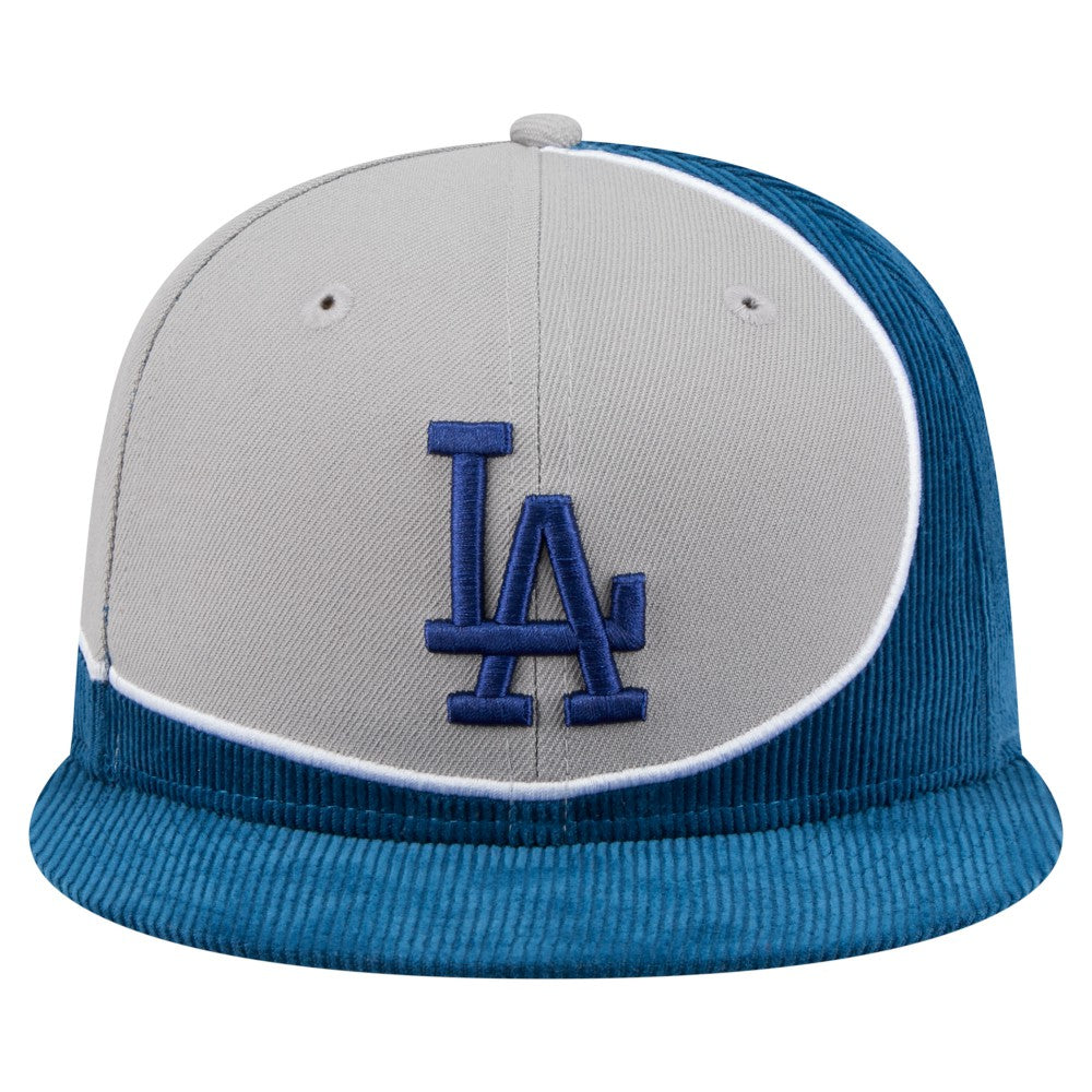 Los Angeles Dodgers New Era Retro Split Corduroy Snapback Hat - Royal/Gray Hats