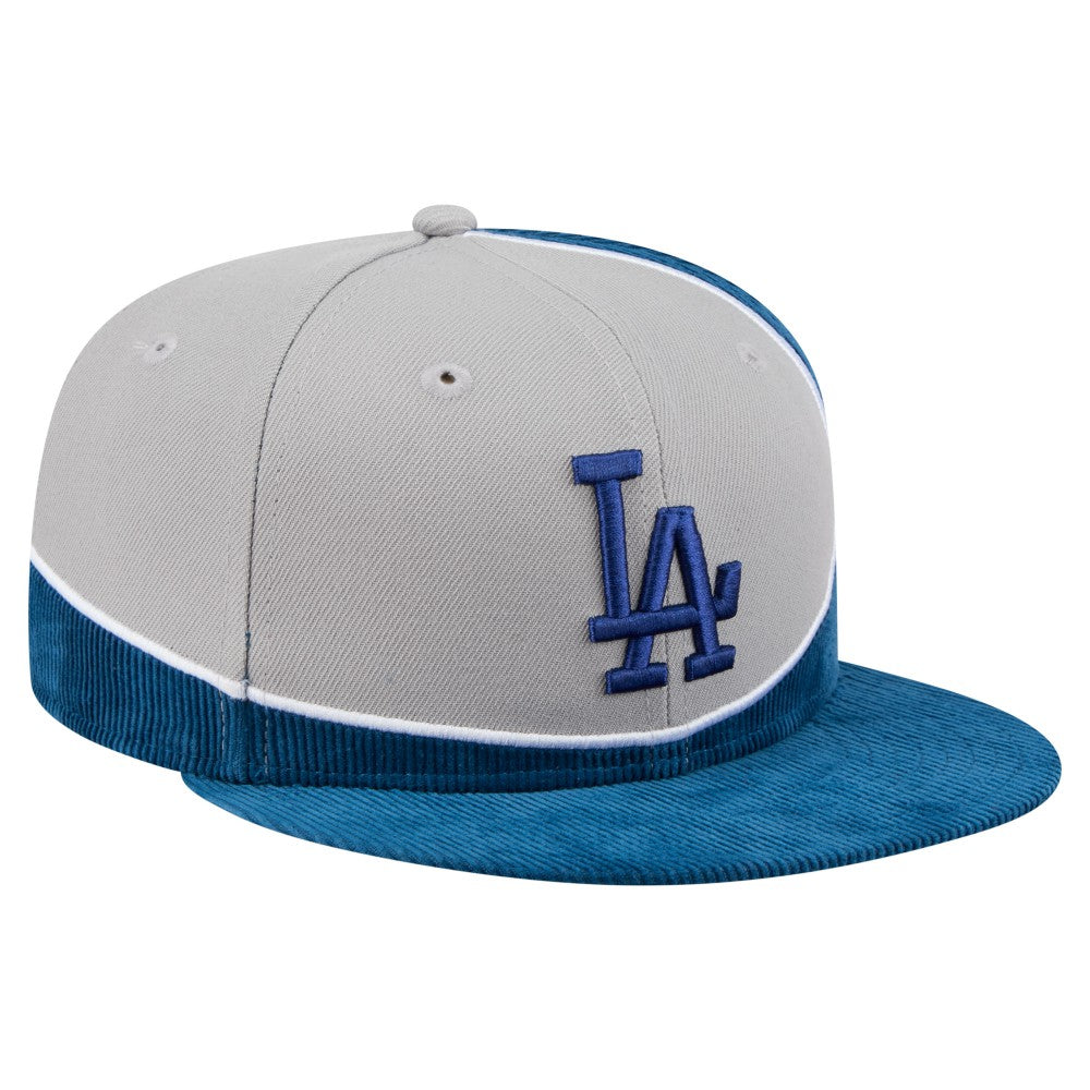 Los Angeles Dodgers New Era Retro Split Corduroy Snapback Hat - Royal/Gray Hats