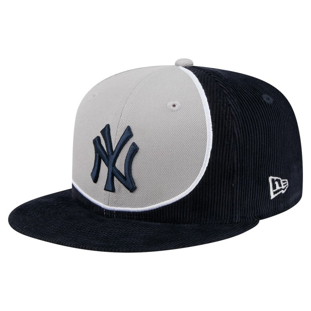 New York Yankees New Era Retro Split Corduroy Snapback Hat - Navy/Gray Hats